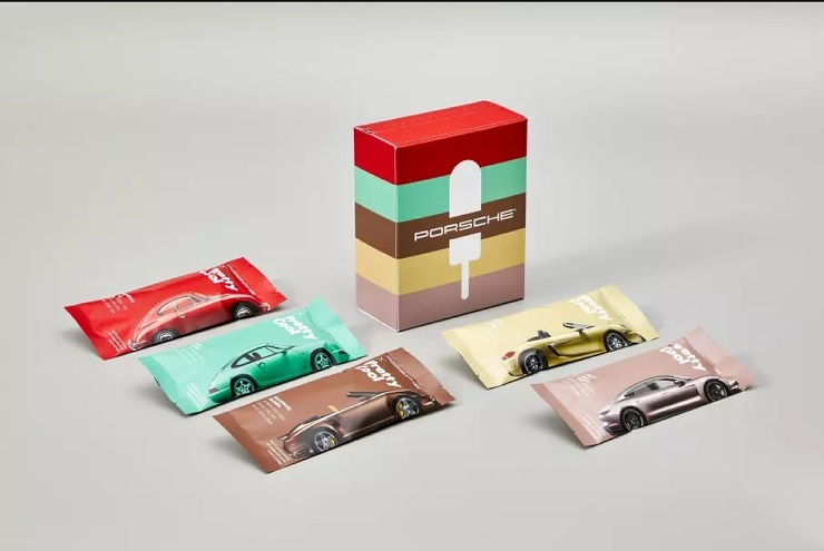 Porsche выпустила мороженое в пяти фирменных цветах